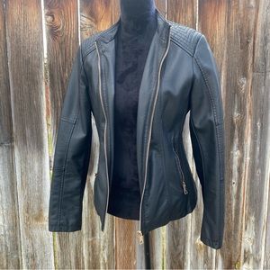 Bellivera Faux Leather Moto Jacket